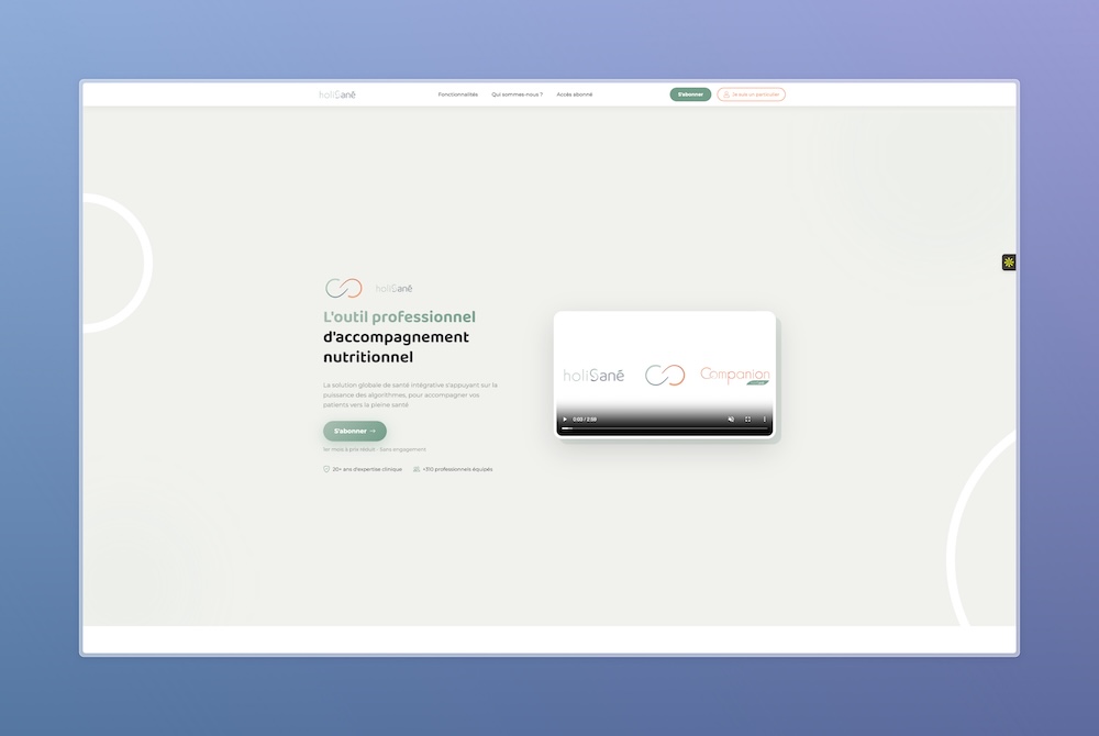 Holisane — modernisation d'un SaaS santé & bien-être